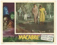 8g798 MACABRE LC #5 '58 Prince & Scott shine flashlights into a grave, William Castle!