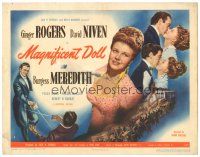 8g455 MAGNIFICENT DOLL TC '46 sexy Ginger Rogers with David Niven as Aaron Burr!