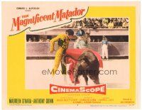 8g805 MAGNIFICENT MATADOR LC #2 '55 Budd Boetticher, cool image of bullfighter Anthony Quinn!