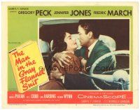 8g811 MAN IN THE GRAY FLANNEL SUIT LC #8 '56 romantic c/u of Gregory Peck & Jennifer Jones in car!