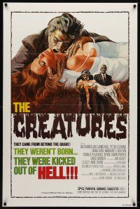 8h260 FROM BEYOND THE GRAVE 1sh '75 art of sexy near-naked girl about to be eaten, The Creatures!