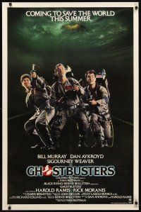 8h270 GHOSTBUSTERS advance 1sh '84 Bill Murray, Aykroyd & Harold Ramis here to save the world!