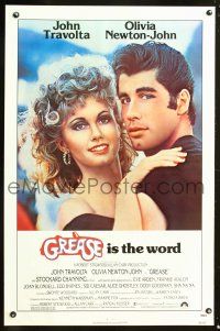 8h287 GREASE 1sh '78 close up of John Travolta & Olivia Newton-John in a most classic musical!