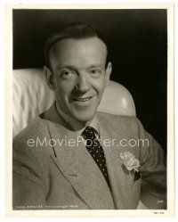 8k343 FRED ASTAIRE 8x10 still '30s great head & shoulders smiling portrait wearing suit & tie!