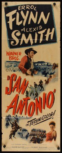 8z664 SAN ANTONIO insert '45 great art of Alexis Smith & cowboy Errol Flynn!