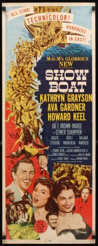 8z677 SHOW BOAT insert '51 singing Kathryn Grayson, sexy Ava Gardner, Howard Keel, Joe E. Brown