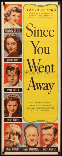 8z682 SINCE YOU WENT AWAY insert '44 Claudette Colbert, Jennifer Jones, Shirley Temple, Barrymore