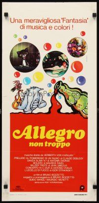 8z783 ALLEGRO NON TROPPO Italian locandina '77 Bruno Bozzetto, great wacky sexy cartoon artwork!