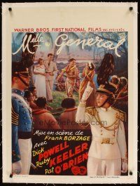 9d149 FLIRTATION WALK linen pre-War Belgian '34 Dick Powell & Ruby Keeler in Hawaii & at West Point