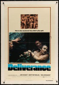 9d233 DELIVERANCE linen 1sh '72 Jon Voight, Burt Reynolds, Ned Beatty, John Boorman classic!