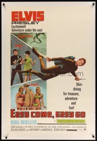 9d242 EASY COME, EASY GO linen 1sh '67 scuba diver Elvis Presley looking for adventure & fun!