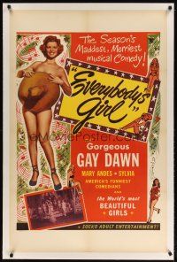 9d244 EVERYBODY'S GIRL linen 1sh '50 sexy burlesque dancer Gorgeous Gay Dawn naked behind a hat!