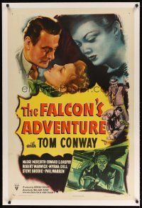 9d247 FALCON'S ADVENTURE linen 1sh '46 detective Tom Conway is trapped by a blonde beauty!