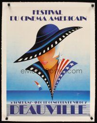 9d123 FESTIVAL DU CINEMA AMERICAIN linen French 20x26 film festival poster '87 cool Bonnard art!