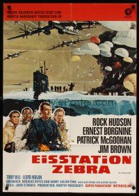 9m542 ICE STATION ZEBRA German '69 art of Rock Hudson, Jim Brown & Ernest Borgnine!