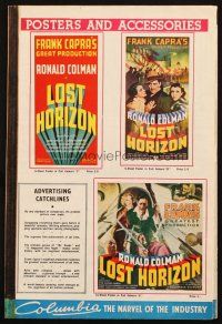 1e151 LOST HORIZON English pressbook '37 Frank Capra's greatest production starring Ronald Colman!