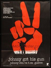 1e538 JOHNNY GOT HIS GUN French 1p '71 from Dalton Trumbo novel, great peace sign & soldier image!