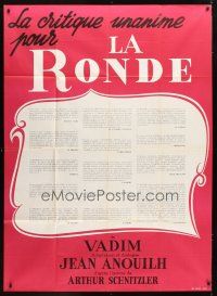 1e552 LA RONDE French 1p '64 Roger Vadim's Circle of Love, reviews from critics, different!