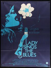 1e558 LADY SINGS THE BLUES French 1p '72 wonderful art of Diana Ross as singer Billie Holiday