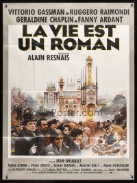 1e568 LIFE IS A BED OF ROSES French 1p '83 Alain Resnais, Vittorio Gassman, cool Bilal art!