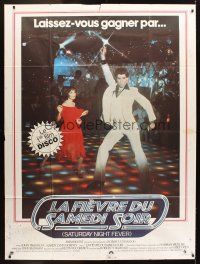 1e647 SATURDAY NIGHT FEVER French 1p '77 disco dancers John Travolta & Karen Lynn Gorney!