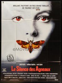 1e659 SILENCE OF THE LAMBS French 1p '90 great image of Jodie Foster with moth over mouth!