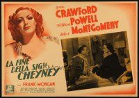 1e245 LAST OF MRS. CHEYNEY Italian LC '37 close up of jewel thief Joan Crawford & Frank Morgan!