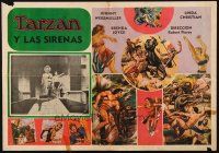 1e322 TARZAN & THE MERMAIDS 16x23 Mexican LC '48 Johnny Weissmuller & Linda Christian in temple!