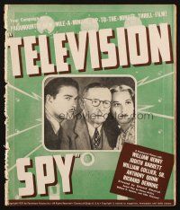 1e194 TELEVISION SPY die-cut pressbook '39 William Collier Sr., William Henry, Judith Barrett