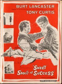 1e191 SWEET SMELL OF SUCCESS pressbook '57 Burt Lancaster as J.J. Hunsecker, Tony Curtis as Falco!