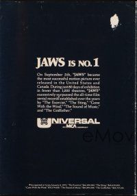 1e223 JAWS promo brochure '75 Steven Spielberg man-eating shark classic, it's no. 1!