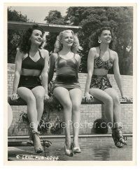 1h440 DOWN TO EARTH 8x10 still '46 three sexy actresses in swimsuits by pool by Cronenweth!