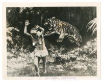 1h556 INGAGI 8x10 still '31 wonderful artwork image of tiger attacking topless native woman!