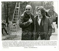 1h099 INSIDE OUT candid 8x9.5 still '75 Telly Savalas on the set with director Peter Duffell!