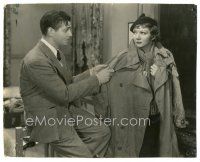 1h563 IT HAPPENED ONE NIGHT 7x8.75 still '34 sad Clark Gable grabs Claudette Colbert's wet coat!