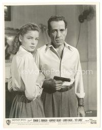 1h600 KEY LARGO 8x10 still R53 best close up of Humphrey Bogart with gun & sexy Lauren Bacall!