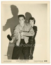 1h604 KING CREOLE 8x10 still '58 close up of Elvis Presley w/bottle protecting sexy Carolyn Jones!