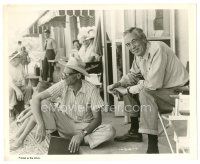 1h135 MISFITS candid 8x10 still '61 John Huston smiling on the set by Marilyn Monroe's chair!