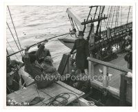 1h136 MOBY DICK candid 8x10 still '56 sound & camera crews set up a scene with Gregory Peck!