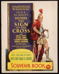 1y394 SIGN OF THE CROSS souvenir program book '32 Cecil B. DeMille, art of Fredric March!