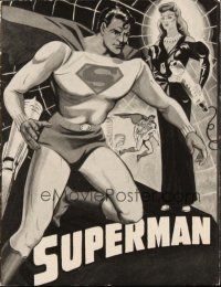 1y316 SUPERMAN Danish program '48 cool different art of superhero Kirk Alyn in costume!