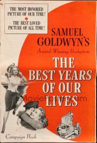 1y581 BEST YEARS OF OUR LIVES pressbook R54 William Wyler, Loy, Myrna Dana Andrews, March, Mayo!