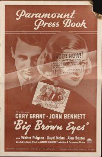 1y586 BIG BROWN EYES pressbook '36 Cary Grant, Joan Bennett, Raoul Walsh, incredibly rare!