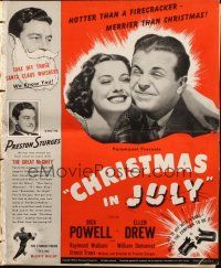 1y640 CHRISTMAS IN JULY pressbook '40 classic Preston Sturges screwball comedy with Powell & Drew!