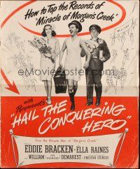 1y787 HAIL THE CONQUERING HERO pressbook '44 Preston Sturges, Eddie Bracken & Ella Raines in WWII!