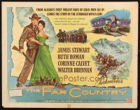 1z143 FAR COUNTRY style B 1/2sh '55 cool art of James Stewart with rifle, directed by Anthony Mann!