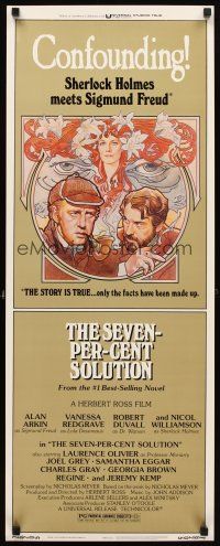 2a601 SEVEN-PER-CENT SOLUTION insert '76 Arkin, Robert Duvall, Vanessa Redgrave, great Drew art!