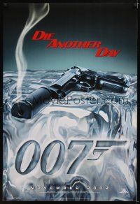 2b251 DIE ANOTHER DAY ice style teaser DS 1sh '02 Pierce Brosnan as James Bond, cool image of gun melting ice