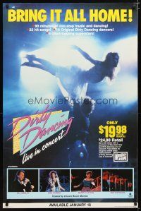 2b258 DIRTY DANCING: LIVE IN CONCERT video 1sh '88 Bill Medley, Eric Carmen, Merry Clayton!