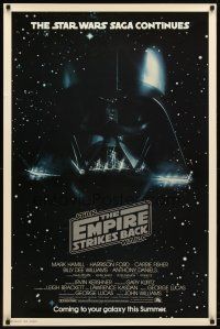 2b279 EMPIRE STRIKES BACK advance 1sh '80 George Lucas sci-fi classic, cool image of Darth Vader!